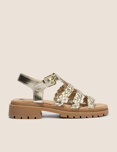 Sandales couleur or femme