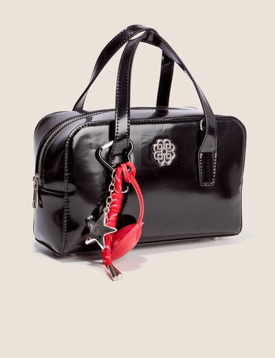 Sac en bandouli&egrave;re doubl&eacute; noir femme
