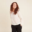 Blouse manches longues ecru femme