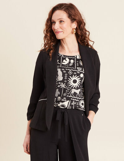 Veste esprit tailleur noir femme