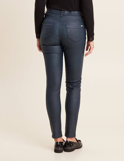 Pantalon magique ajusté bleu canard femme