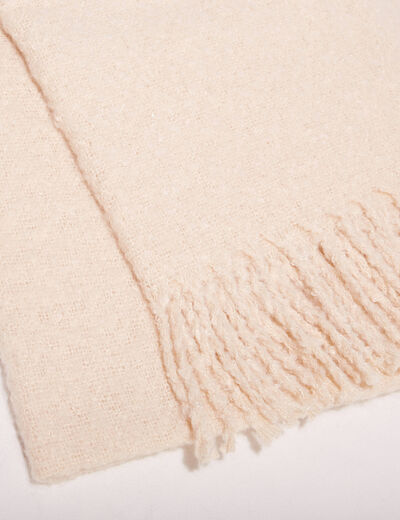 Écharpe à franges creme femme