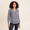Chemise cintr&eacute;e manches longues bleu femme