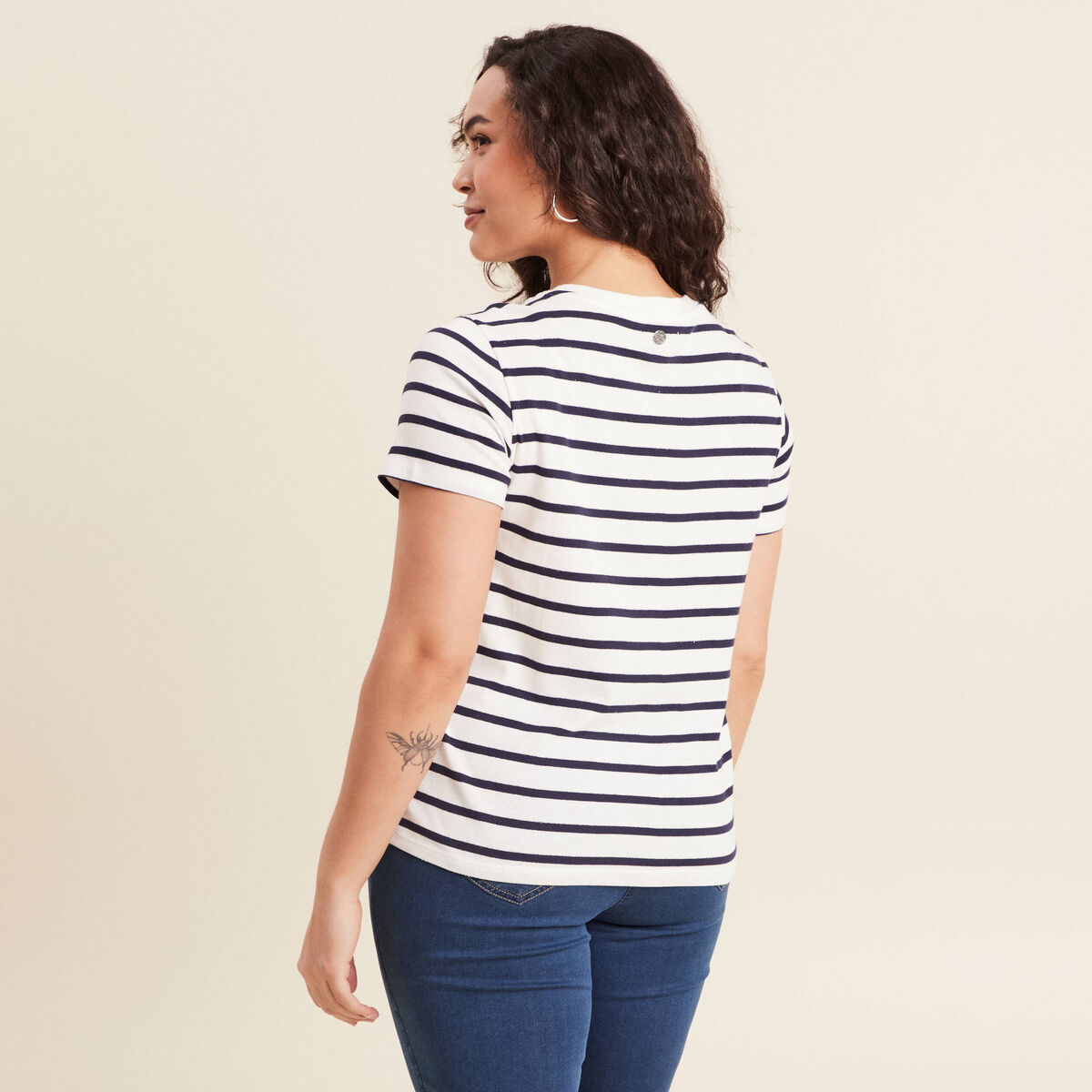 T-shirt manches courtes blanc femme