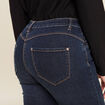 Jean ajusté taille basculée denim brut femme