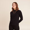T-shirt cintr&eacute; col montant dentelle noir femme