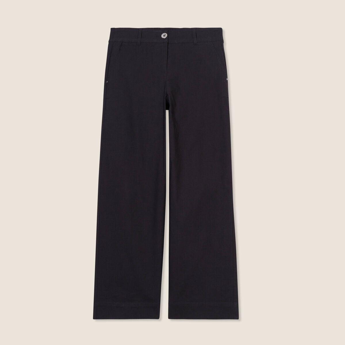 Pantalon large 7/8ème noir femme