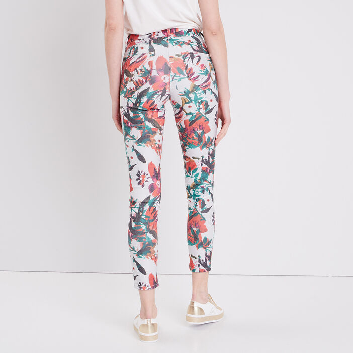 Pantalon léger imprimé magique blanc femme