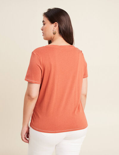 T-shirt manches courtes vieux rose femme