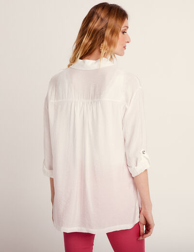 Chemise manches longues ecru femme