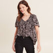 Blouse manches courtes noir femme