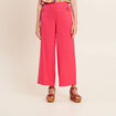 Pantalon large avec boucles rose framboise femme