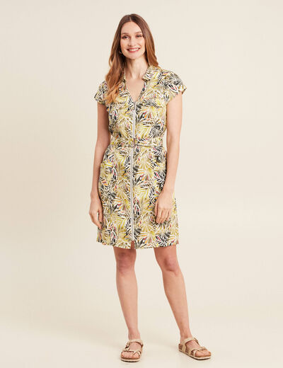 Robe droite zippée vert femme