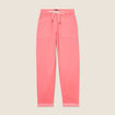 Pantalon coupe droite à coulisse rose vif femme
