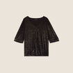 T-shirt manches 3/4 noir femme