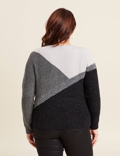 Pull manches longues gris foncé femme