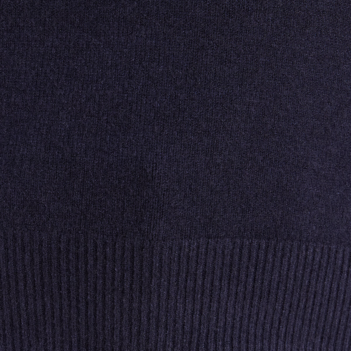 Pull droit col rond manches 3/4 bleu marine femme