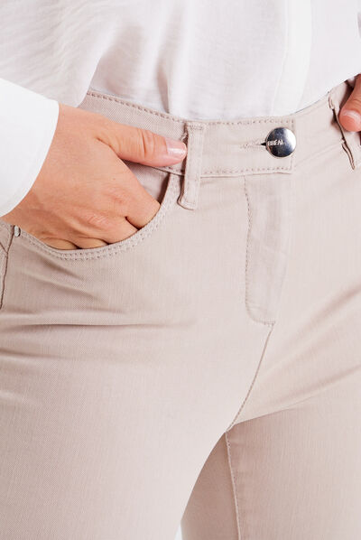 Jean magique ajusté taille standard rose poudrée femme