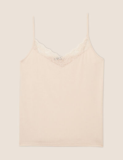Débardeur thermo-douceur bretelles fines beige femme