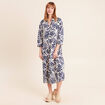 Robe fluide col am&eacute;ricain manches 3/4 blanc femme