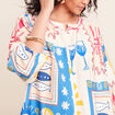 Chemise ample courte manches 3/4 multicolore femme