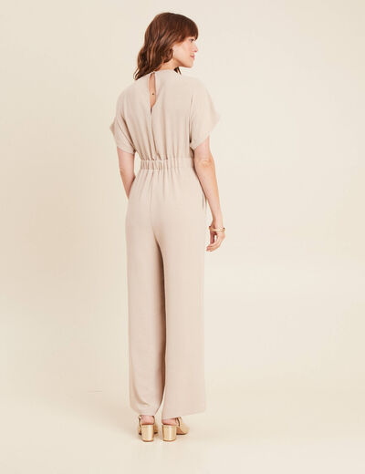 Combinaison col croisé gris clair femme