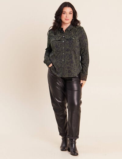 Chemise manches longues vert femme