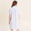 Robe droite courte col montant bleu femme