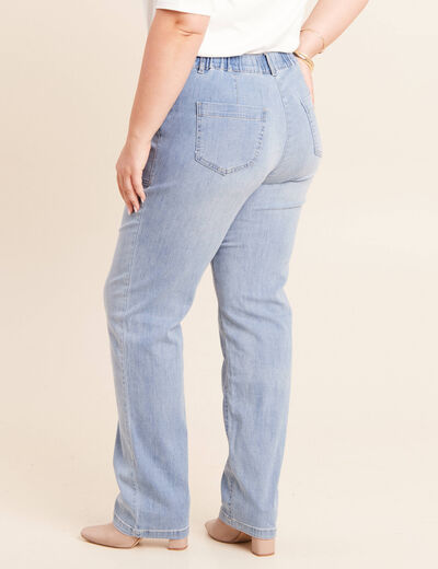 Jean coupe mom taille haute denim double stone femme