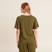 T-shirt manches courtes vert olive femme