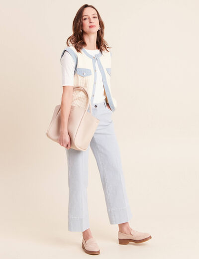 Jean coupe large 7/8&egrave;me bleu femme