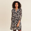 Robe évasée fluide noir femme