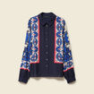 Chemise manches longues fluide bleu femme