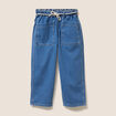 Pantacourt r&eacute;versible boyfriend bleu femme