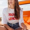 T-shirt manches courtes ecru femme