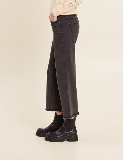 Jean large 7/8ème denim gris femme