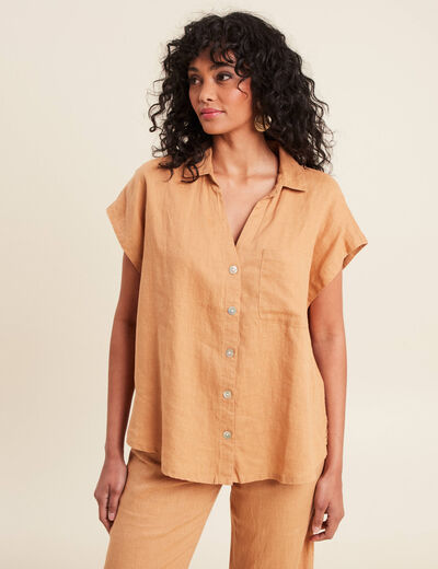 Chemise sans manches beige femme
