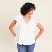 Blouse manches courtes ecru femme