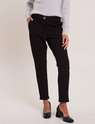 Pantalon chino noir femme