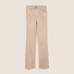 Jean coupe droite taille haute denim beige femme