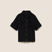 Chemise fluide manches courtes noir femme