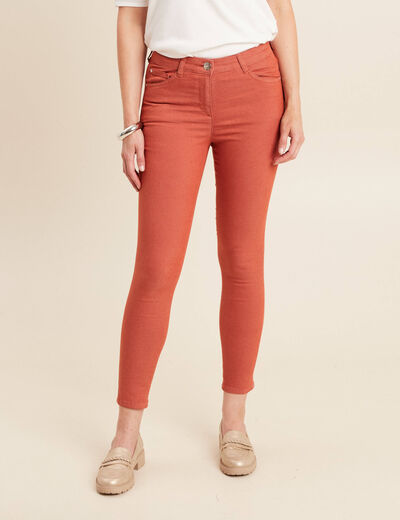 Pantalon léger taille standard 7/8ème vieux rose femme