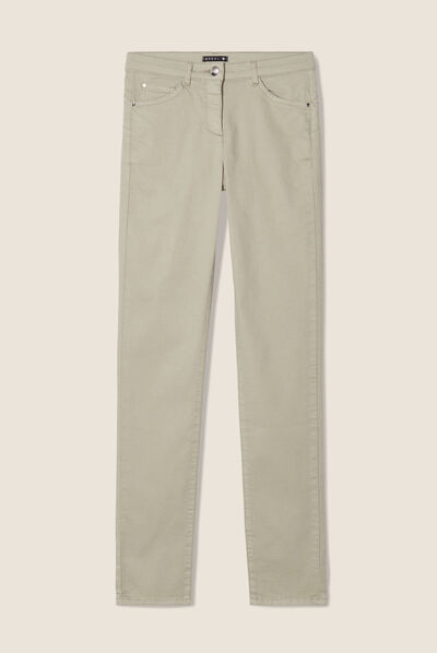 Pantalon léger taille standard long vert clair femme