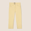 Pantacourt droit taille standard jaune clair femme