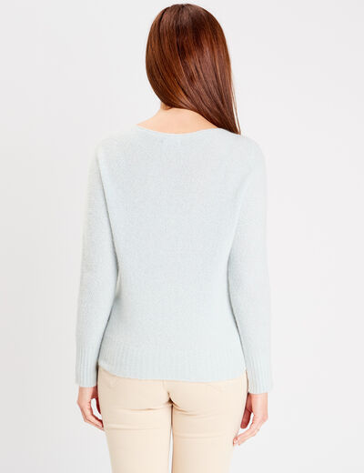 Pull manches longues bleu gris femme