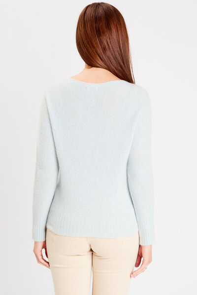 Pull manches longues bleu gris femme