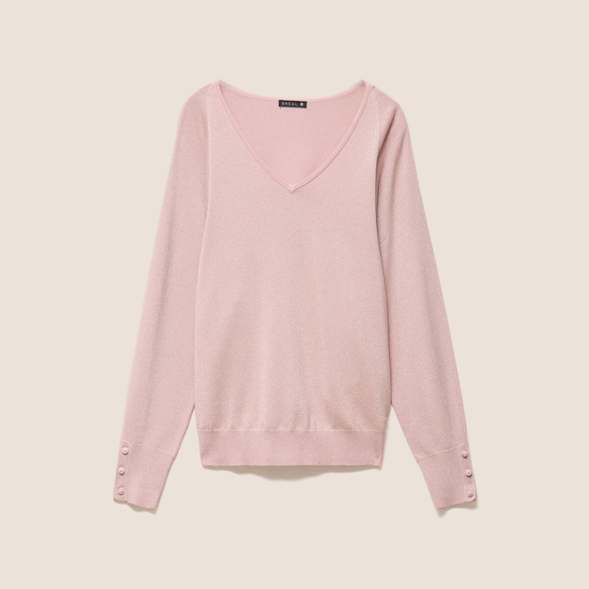 Pull manches longues rose clair femme