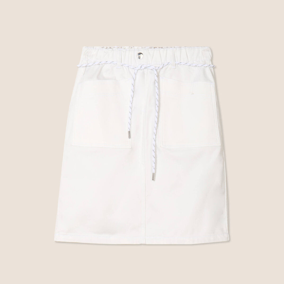 Jupe droite réversible blanc femme