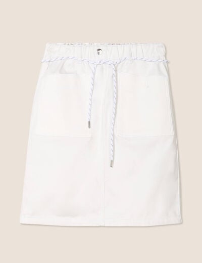 Jupe droite réversible blanc femme
