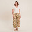 Pantalon large 7/8&egrave;me vert kaki femme
